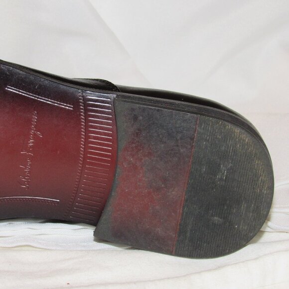 Salvatore Ferragamo Black Lace-Up Oxfords Size 43 EUR; Size 9 US Made in Italy - Picture 7 of 15